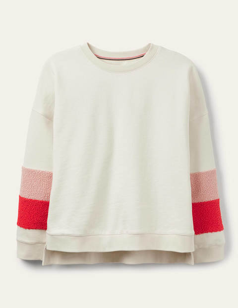 Jasmine Sweatshirt - Naturweiß/Teddy, Blockfarben Jasmine Sweatshirt - Naturweiß/Teddy, Blockfarben