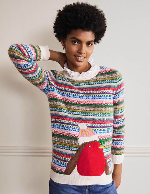 Weihnachtlicher Pullover - Bunt, Fair-Isle-Muster