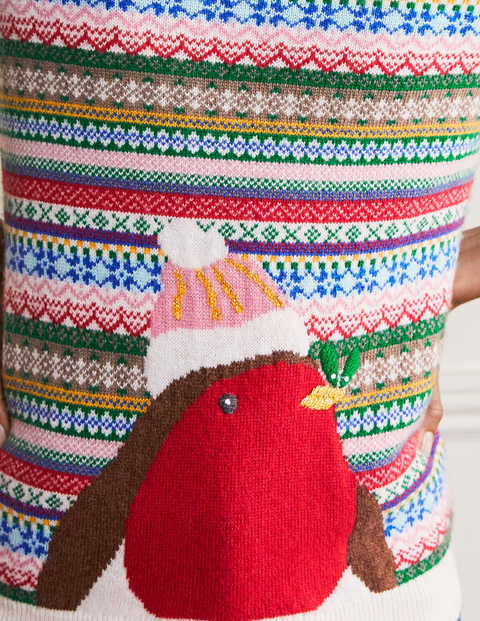 Weihnachtlicher Pullover - Bunt, Fair-Isle-Muster Weihnachtlicher Pullover - Bunt, Fair-Isle-Muster