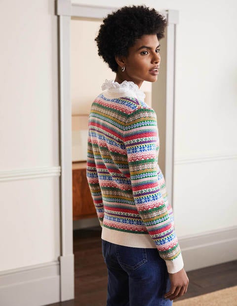 Weihnachtlicher Pullover - Bunt, Fair-Isle-Muster Weihnachtlicher Pullover - Bunt, Fair-Isle-Muster