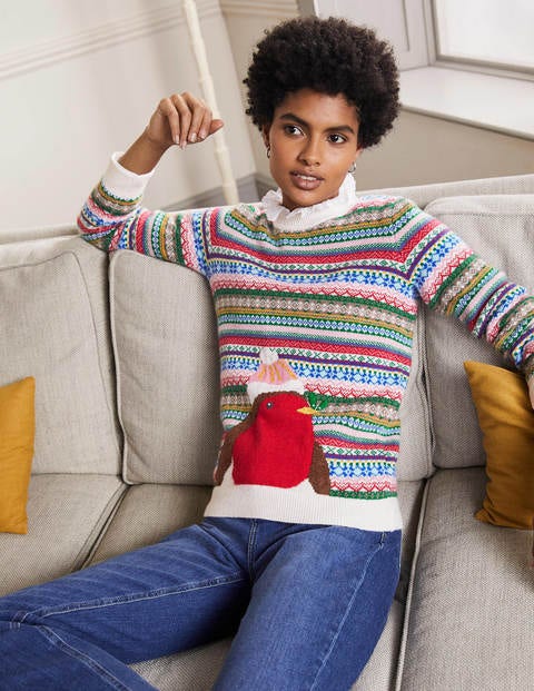 Weihnachtlicher Pullover - Bunt, Fair-Isle-Muster Weihnachtlicher Pullover - Bunt, Fair-Isle-Muster