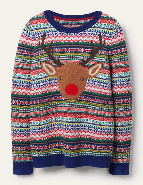Weihnachtlicher Pullover - Bunt/Navy, Rudolph Weihnachtlicher Pullover - Bunt/Navy, Rudolph