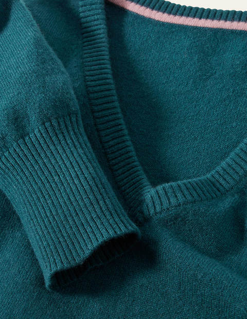 Cashmere V-neck Relaxed Jumper - Dark Teal Cashmere V-neck Relaxed Jumper - Dark Teal