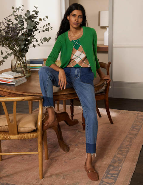 Cashmere Cropped Cardigan - Emerald Green Cashmere Cropped Cardigan - Emerald Green