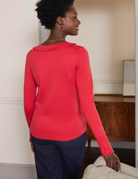 Aimee Pointelle Sweater - Bright Red Aimee Pointelle Sweater - Bright Red