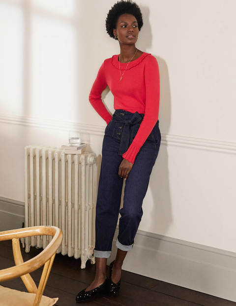 Aimee Pointelle Sweater - Bright Red Aimee Pointelle Sweater - Bright Red