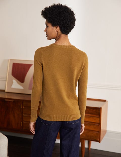 Cashmere Crew Neck Jumper - Moss Brown Cashmere Crew Neck Jumper - Moss Brown