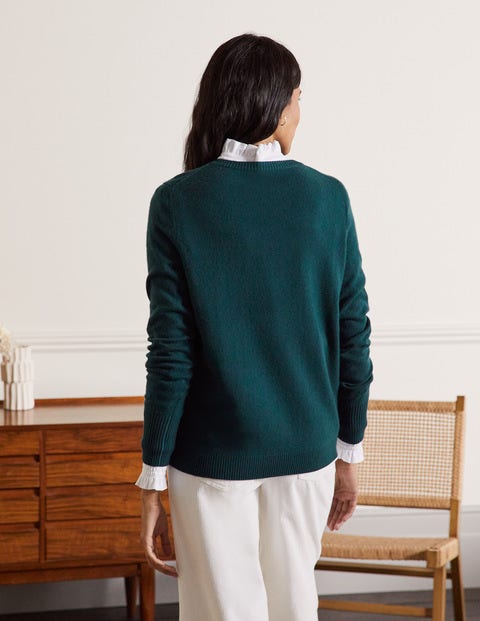 Kaschmirpullover mit Rundhalsausschnitt - Jadegrün Kaschmirpullover mit Rundhalsausschnitt - Jadegrün