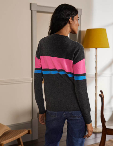 Kesteven Cashmere Jumper - Black Diamond, Neon Stripe Kesteven Cashmere Jumper - Black Diamond, Neon Stripe