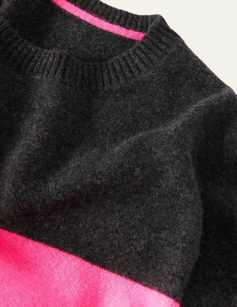 Kesteven Cashmere Jumper - Black Diamond, Neon Stripe Kesteven Cashmere Jumper - Black Diamond, Neon Stripe