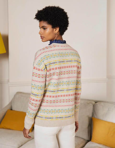 Kesteven Cashmere Sweater - Sandstone, Fair Isle Kesteven Cashmere Sweater - Sandstone, Fair Isle