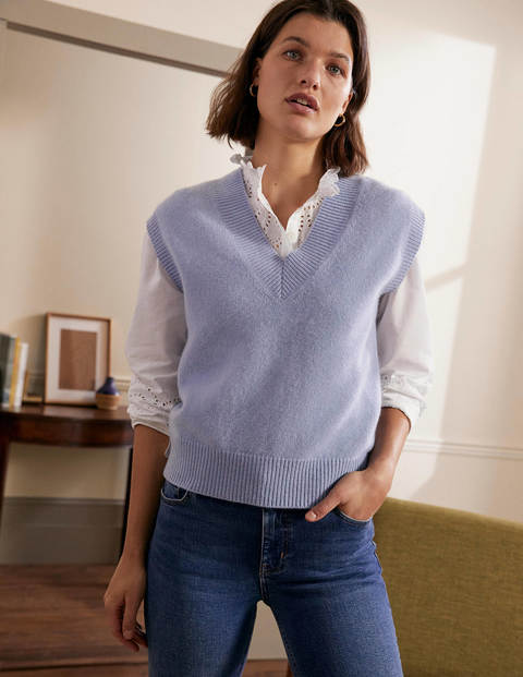 Cashmere Relaxed Tank Top - Lapis Light Blue Cashmere Relaxed Tank Top - Lapis Light Blue