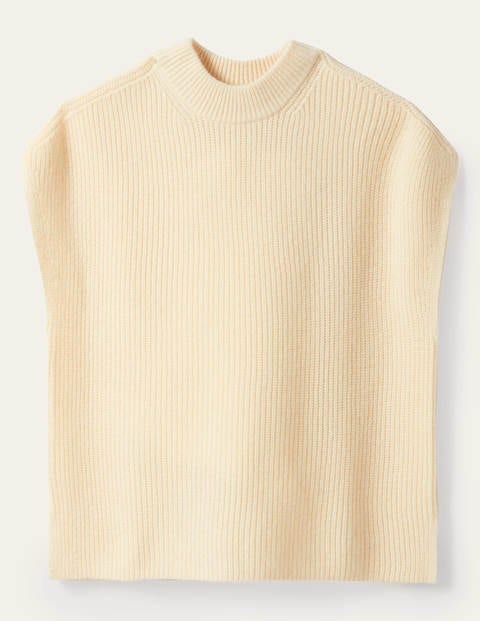 Relaxed Rib Sleeveless Jumper - Ivory Relaxed Rib Sleeveless Jumper - Ivory