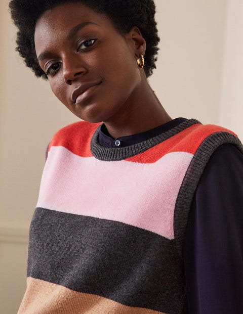 Harriet Tank Top - Charcoal Melange, Multi Stripe Harriet Tank Top - Charcoal Melange, Multi Stripe