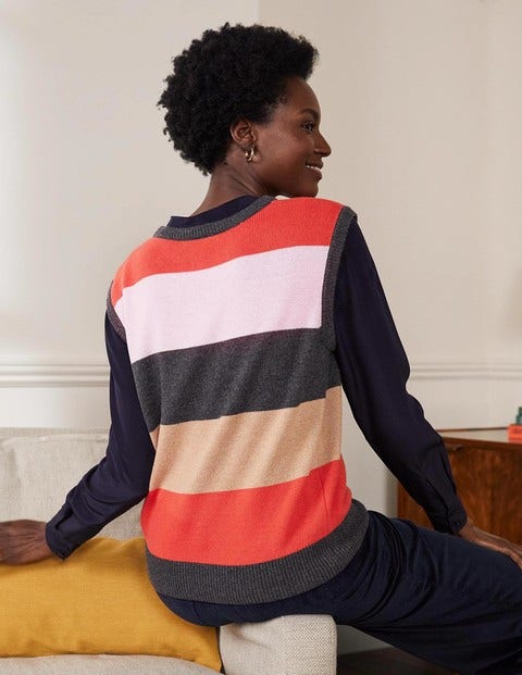 Harriet Tank Top - Charcoal Melange, Multi Stripe Harriet Tank Top - Charcoal Melange, Multi Stripe