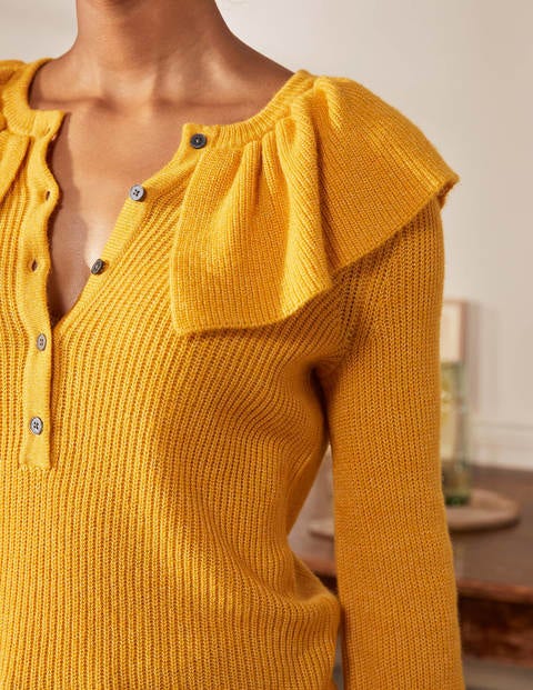 Fluffy Frill Collar Jumper - Tuscan Sun Fluffy Frill Collar Jumper - Tuscan Sun