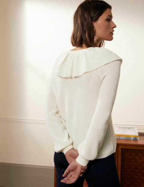 Fluffy Frill Collar Sweater - Ivory Fluffy Frill Collar Sweater - Ivory