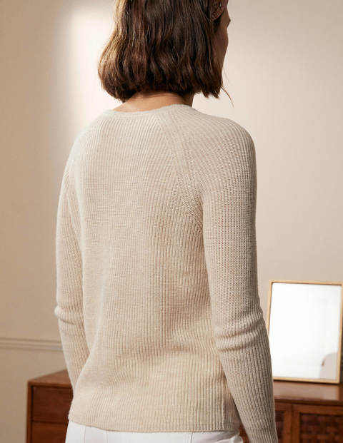 Ella Scallop Fluffy Cardigan - Oatmeal Melange Ella Scallop Fluffy Cardigan - Oatmeal Melange