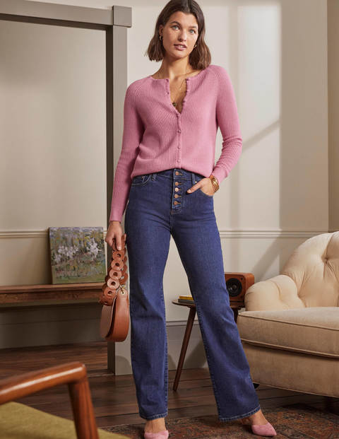 Ella Flauschiger Cardigan mit Muschelsaum - Kirschblütenrosa Ella Flauschiger Cardigan mit Muschelsaum - Kirschblütenrosa