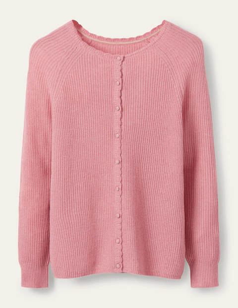 Ella Flauschiger Cardigan mit Muschelsaum - Kirschblütenrosa Ella Flauschiger Cardigan mit Muschelsaum - Kirschblütenrosa