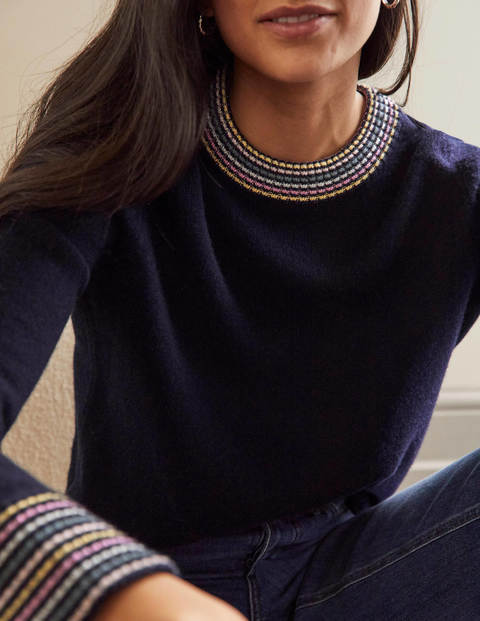 Cashmere Cuff Detail Jumper - Sapphire Blue Cashmere Cuff Detail Jumper - Sapphire Blue