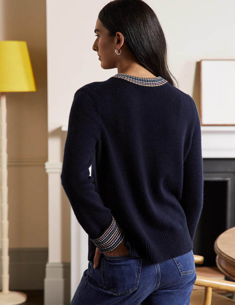 Cashmere Cuff Detail Jumper - Sapphire Blue Cashmere Cuff Detail Jumper - Sapphire Blue