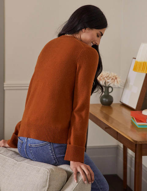 Cashmere Cuff Detail Cardigan - Carnelian Red Cashmere Cuff Detail Cardigan - Carnelian Red