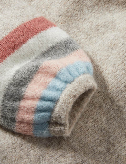 Fluffy Stripe Sweater - Oatmeal Melange Fluffy Stripe Sweater - Oatmeal Melange