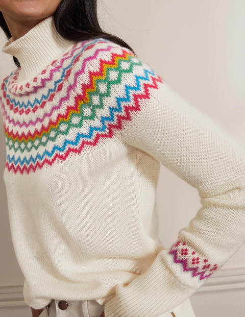 Anna Cashmere Jumper - Pearl Fair Isle Anna Cashmere Jumper - Pearl Fair Isle