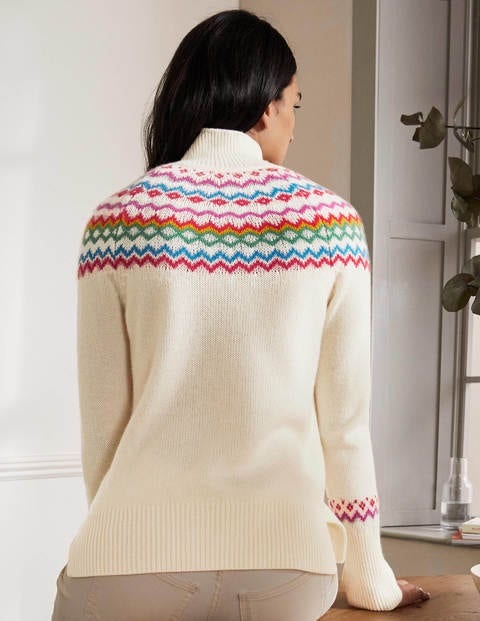 Anna Cashmere Jumper - Pearl Fair Isle Anna Cashmere Jumper - Pearl Fair Isle