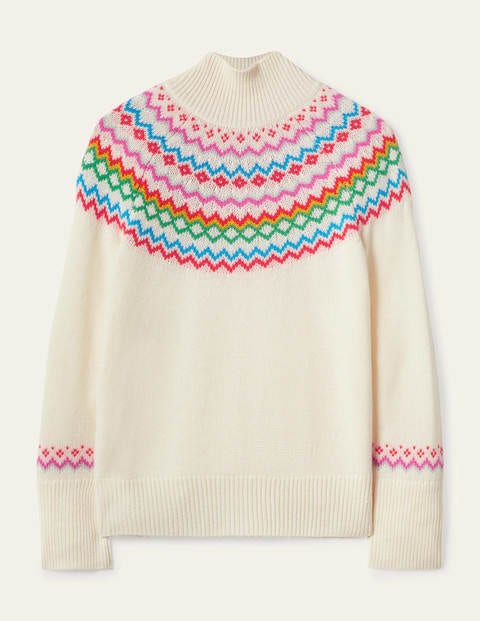 Anna Cashmere Jumper - Pearl Fair Isle Anna Cashmere Jumper - Pearl Fair Isle