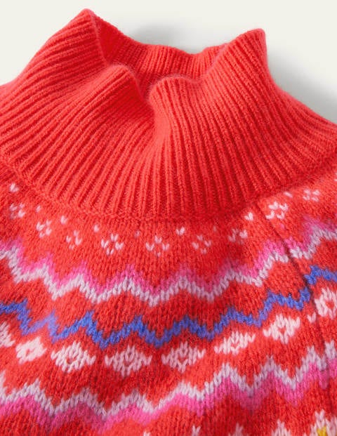 Anna Cashmere Jumper - Coral Fair Isle Anna Cashmere Jumper - Coral Fair Isle