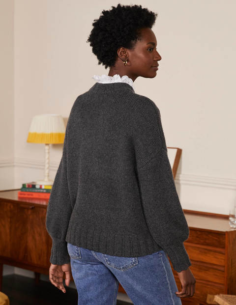 Diana Chunky Cashmere Jumper - Charcoal Melange Diana Chunky Cashmere Jumper - Charcoal Melange