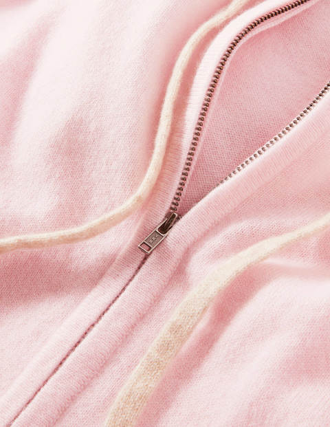 Kaschmir-Hoodie mit Reißverschluss - Morganitrosa, Milchshake Kaschmir-Hoodie mit Reißverschluss - Morganitrosa, Milchshake