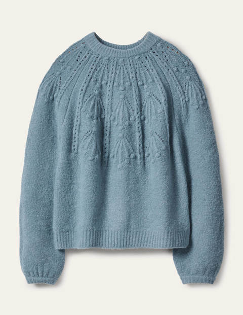 Lockerer Pullover mit Zopfstrickmuster - Airforce Lockerer Pullover mit Zopfstrickmuster - Airforce