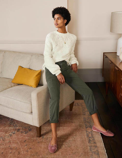 Relaxed Cable Sweater - Ivory Melange Relaxed Cable Sweater - Ivory Melange