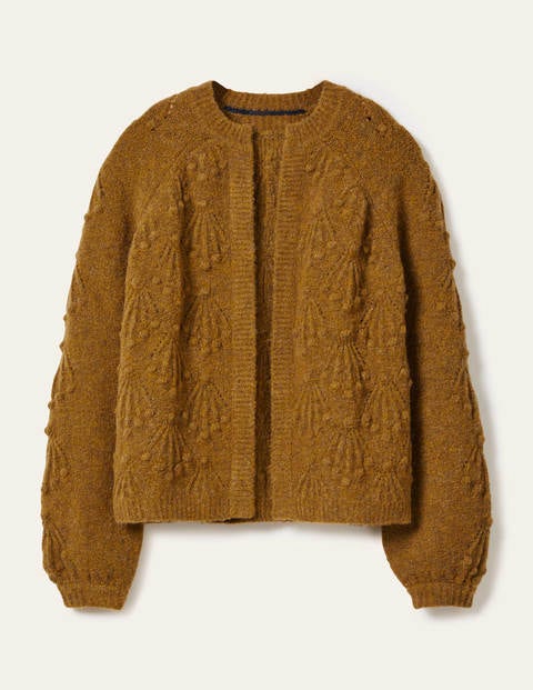 Lockerer Cardigan mit Zopfstrickmuster - Altes Moosgrün Lockerer Cardigan mit Zopfstrickmuster - Altes Moosgrün