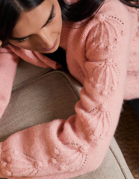 Lockerer Cardigan mit Zopfstrickmuster - Milchshake Lockerer Cardigan mit Zopfstrickmuster - Milchshake