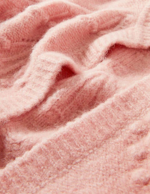 Lockerer Cardigan mit Zopfstrickmuster - Milchshake Lockerer Cardigan mit Zopfstrickmuster - Milchshake