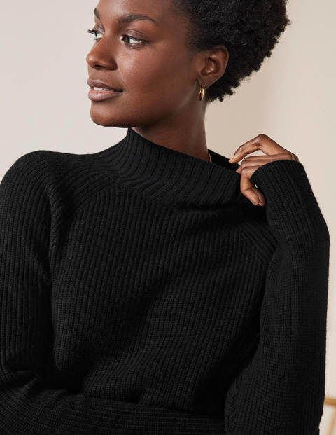 Mia Ribbed High Neck Sweater - Black Mia Ribbed High Neck Sweater - Black