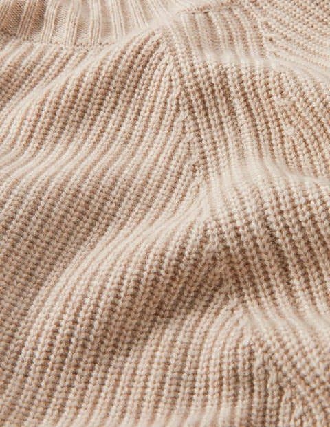 Mia Ribbed High Neck Jumper - Oatmeal Melange Mia Ribbed High Neck Jumper - Oatmeal Melange
