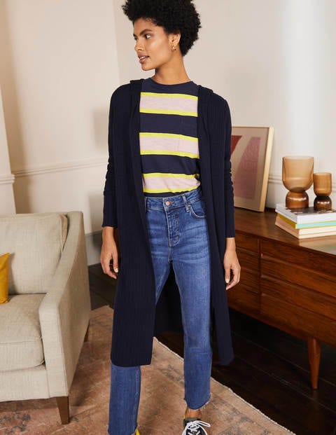 Lockerer Cardigan mit Kapuze - Navy Lockerer Cardigan mit Kapuze - Navy