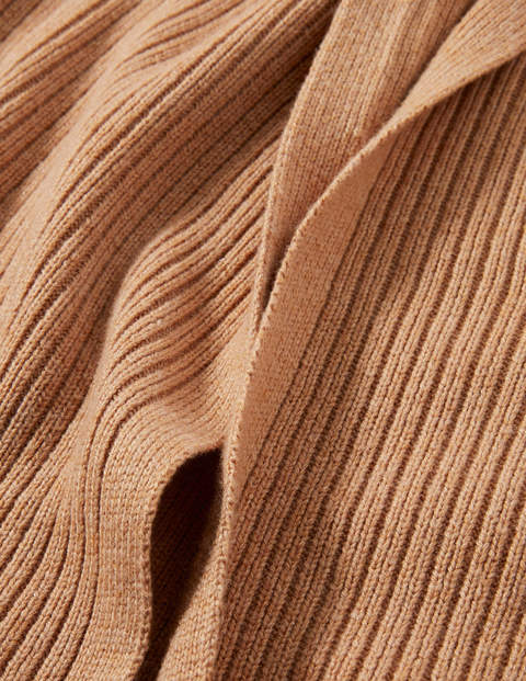 Hooded Relaxed Cardigan - Camel Melange Hooded Relaxed Cardigan - Camel Melange