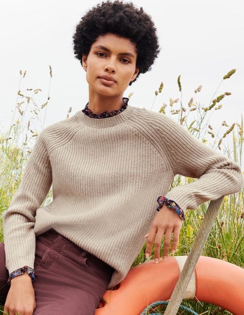 Relaxed Woven Mix Sweater - Chinchilla Melange Relaxed Woven Mix Sweater - Chinchilla Melange
