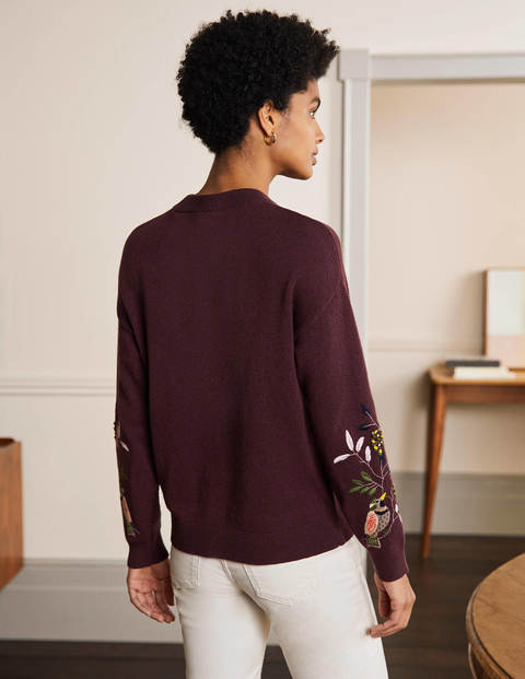 Relaxed Embroidered Sweater - Deep Wisteria Relaxed Embroidered Sweater - Deep Wisteria