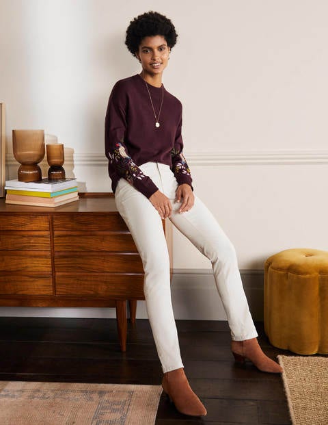 Relaxed Embroidered Sweater - Deep Wisteria Relaxed Embroidered Sweater - Deep Wisteria