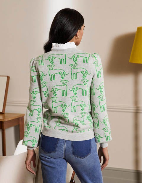 Matilda Pullover mit Blousonärmeln - Grau Melange, Whippet Matilda Pullover mit Blousonärmeln - Grau Melange, Whippet