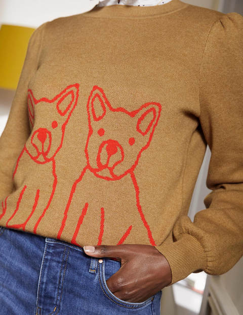 Matilda Blouson Sleeve Sweater - Camel Melange, Bulldog