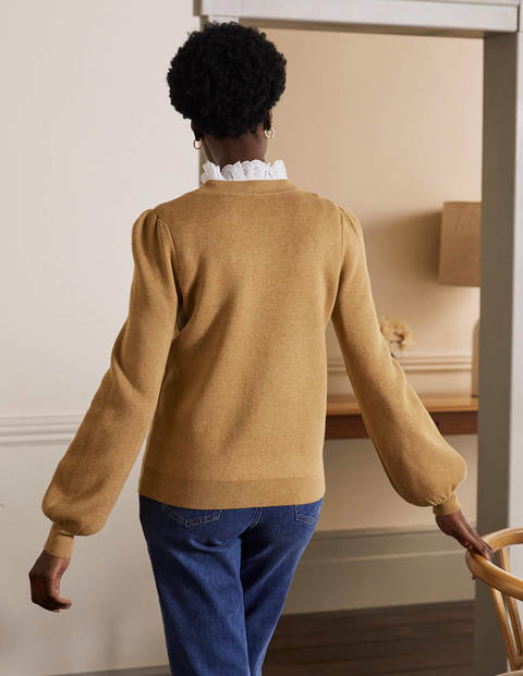Matilda Blouson Sleeve Jumper - Camel Melange, Bulldog Matilda Blouson Sleeve Jumper - Camel Melange, Bulldog