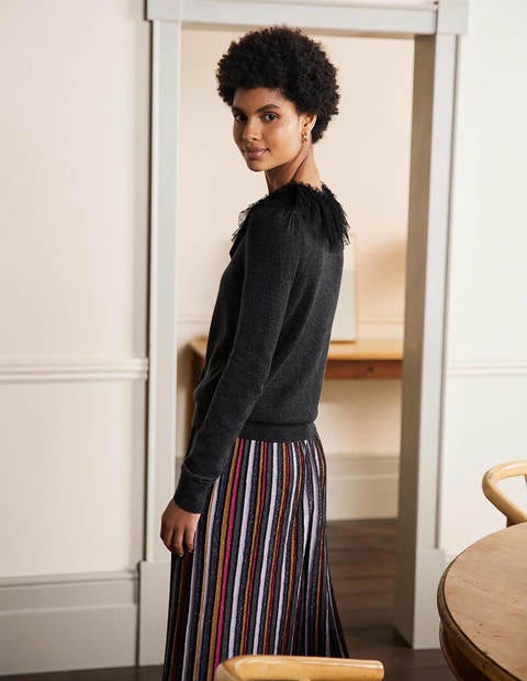 Felicity Verzierter Pullover - Anthrazit Melange Felicity Verzierter Pullover - Anthrazit Melange
